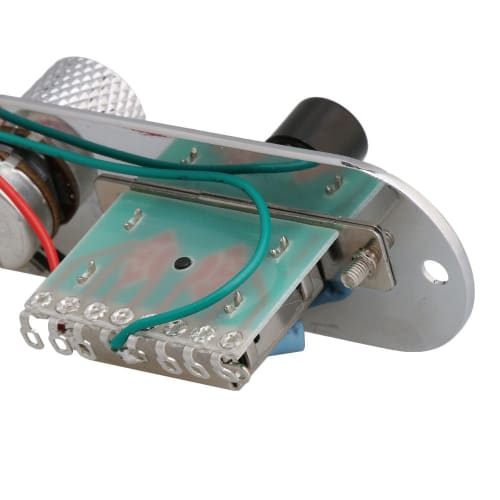 Yibuy Chrome Tele Pre-Wired Control Plate with 3-Way Switch for Guitar