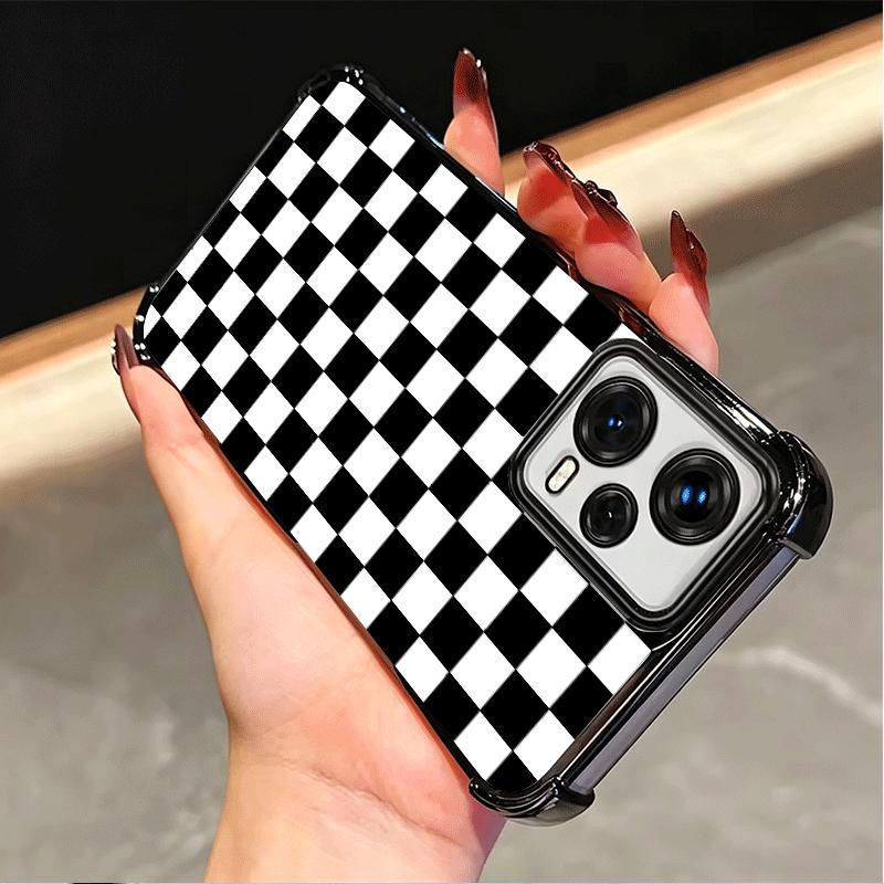 Retro Classic Chess Board Grid Soft Phone Case For Xiaomi Poco X7 X8 Pro Max X6 X5 X3 F8 Ultra F7 M8 M7 M5S Redmi 15C 15A 15 14C