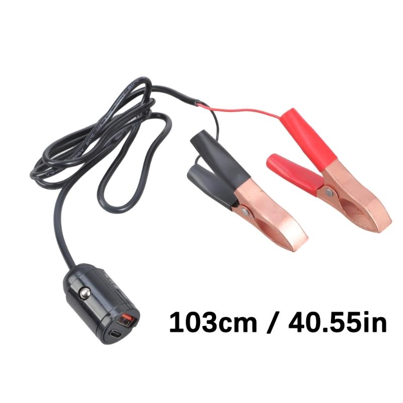 Emergency Vehicle Charger With Type C And USB 2.0 Port Durability Housing Power Converter For Phone Tablet Backups