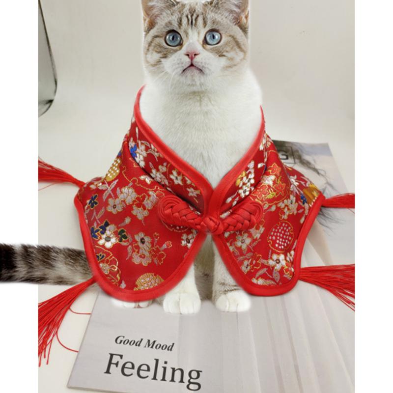 Neujahrsstil Haustier Schal Festliches Muster Quastenanhänger Weich Bequem Chinesischer Umhang Feiertag