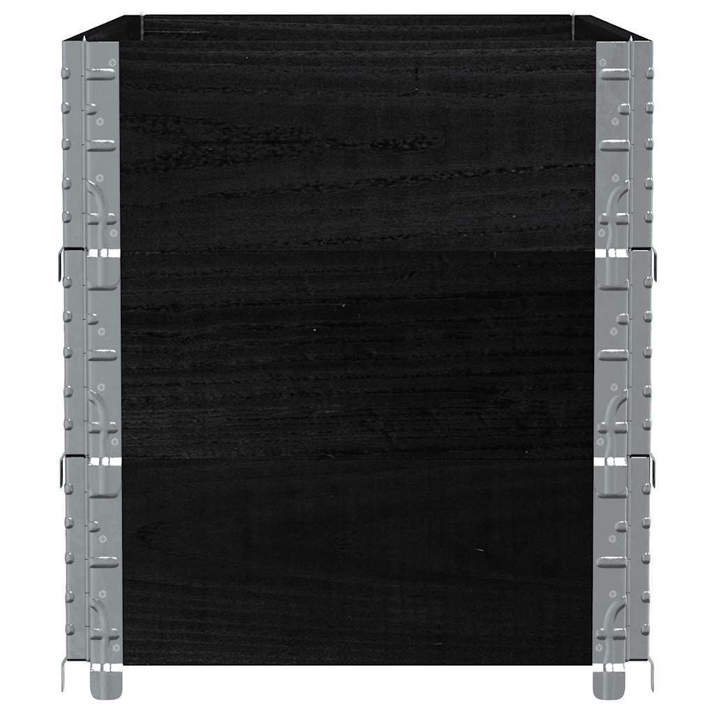 Vidaxl Pallet Extensions, 3 Pcs, Black, 100X50 Cm, Pine Wood