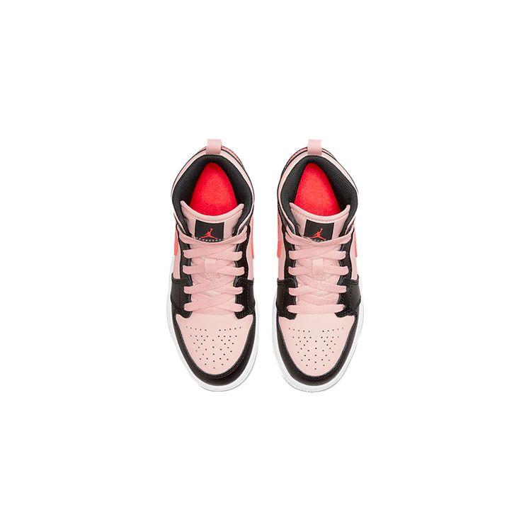 Air Jordan 1 Mid PS Black Pink Crimson Kids Sneakers Atmosphere Infrared-23 640734-604