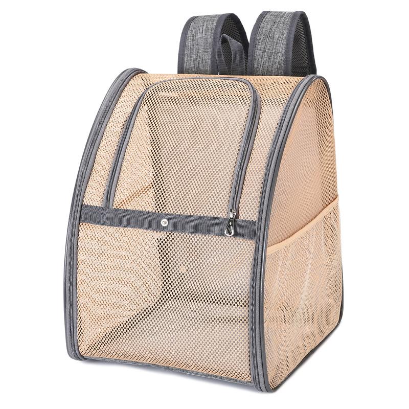 Haustierbedarf Mesh Atmungsaktiver Doppelschulter-Hunderucksack Outdoor-Reise-Katzentasche Haustier-Sommerrucksack