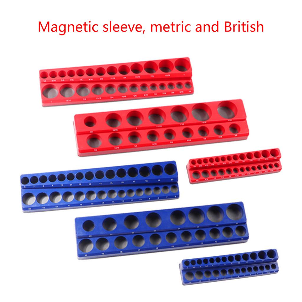 Magnetic Socket Organizer, 3 Piece Socket Holder Kit, for 1/2-inch, 3/8-inch, 1/4-inch Drive Holds 75 Sockets