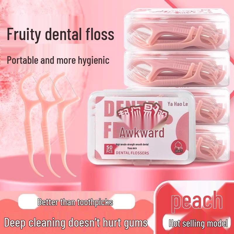 Fruity High-Tensile Ultra-Fine Colorful Floss Sticks: Portable Interdental Cleaning Toothpicks
