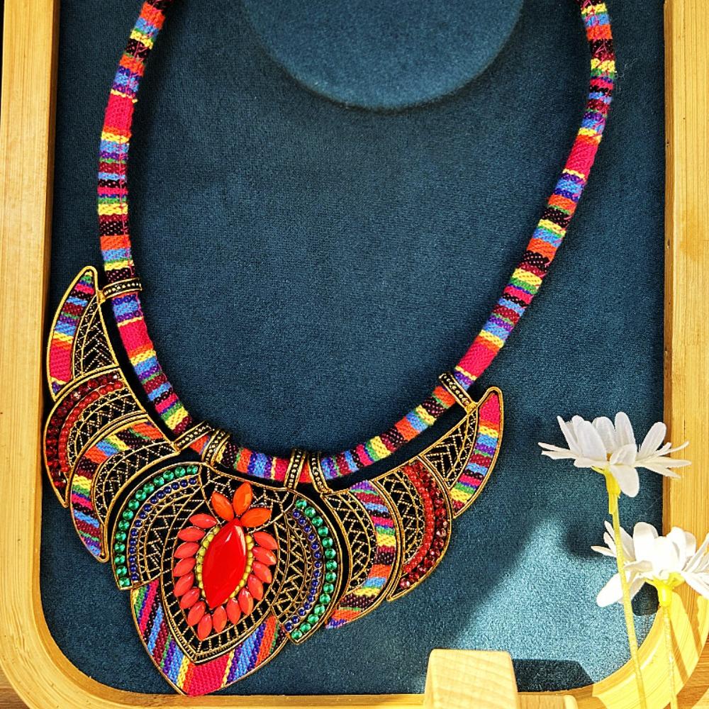 3Pcs/Set Ethnic Style Bohemian Necklace Retro Leisure Necklace Fashion Indian Choker  Gift