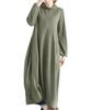 Elixio Dress with Long Flattering Comfortable High and Cocoon Perfect for and Women's Midi-Length Sleeves, Fit, Fit, Neck, Silhouette. Fall, Winter,
