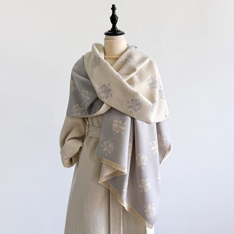 

Women S Winter Luxury Thick Warm Pashmina Wrap Imitation Cashmere Scarf With Star Jacquard Design For Casual Wear