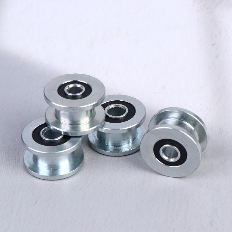 New 1/2Pcs M8/M10x35x20mm H-groove Pulley Belt Groove Pulley Roller 6000-2RS Bearing Wheel Rolling Guide Wheel