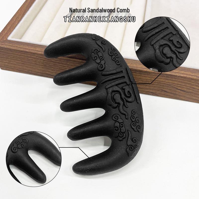 

Auspicious Cloud Fu Character Comb: Polygonum Multiflorum Massage Scalp to Relieve Fatigue, Five-Tooth Scented Comb