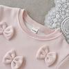 Korean Style Spring/Autumn Bow Knitwear Two-Piece Set for Infants and Toddlers - Stylish Children's Wear 2026 Collection