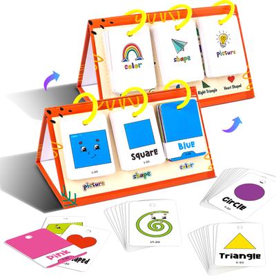 60 Cartões de Mesa Educacionais de Cor e Forma Arranjo de Cor e Forma Combinação Brinquedos Educacionais Educação Infantil