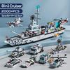 2000PCS Military Battleship Ocean Boat Ship Building Set Warship Building Kit Toy Gift Cruiser Building Bricks As Halloween Gift