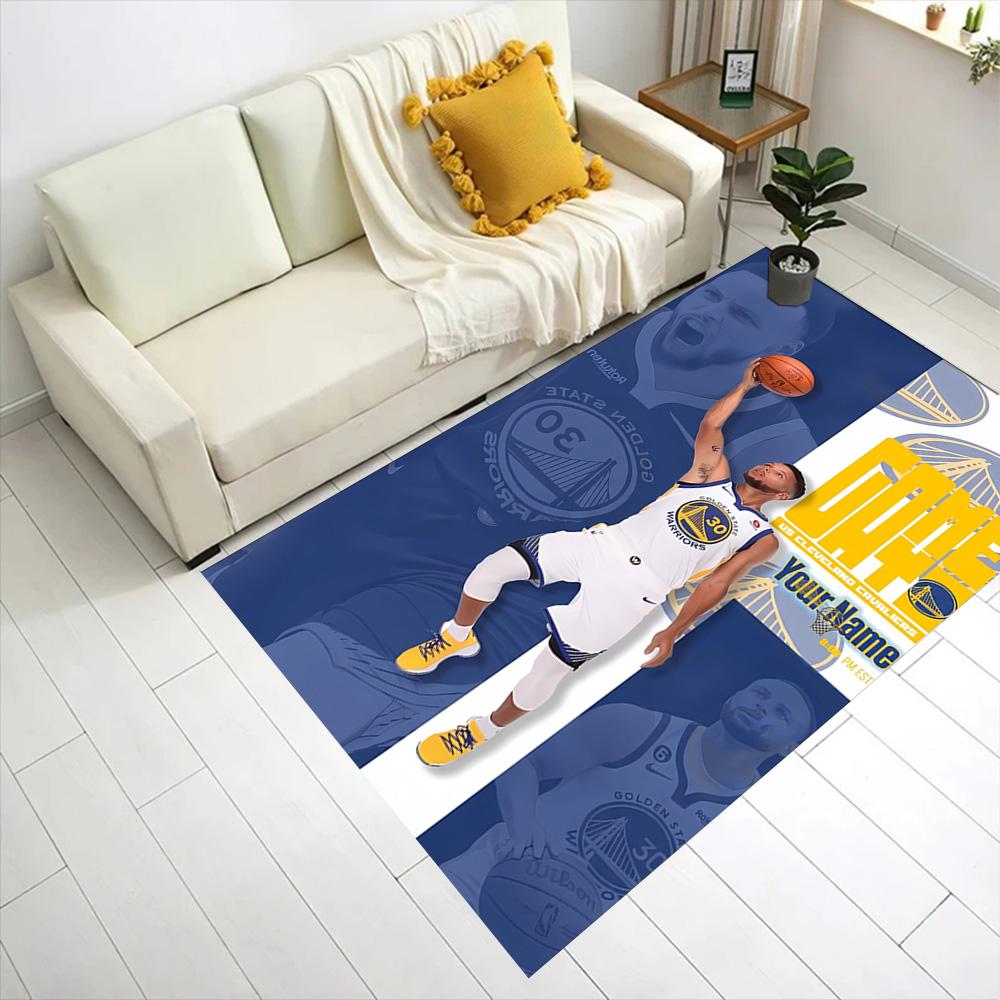 Golden State Curry Customize Text Carpet Perfect for Playrooms Dormitory Decorate Room Dining Room Anti-slip Rug Anime Office Decor Wedding Party Gift