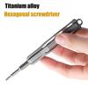 Titanium Alloy Removable Hex Head Screwdriver Portable Gadget Magnetic Screwdriver Bit Outdoor Riding Camping EDC Pocket Tools
