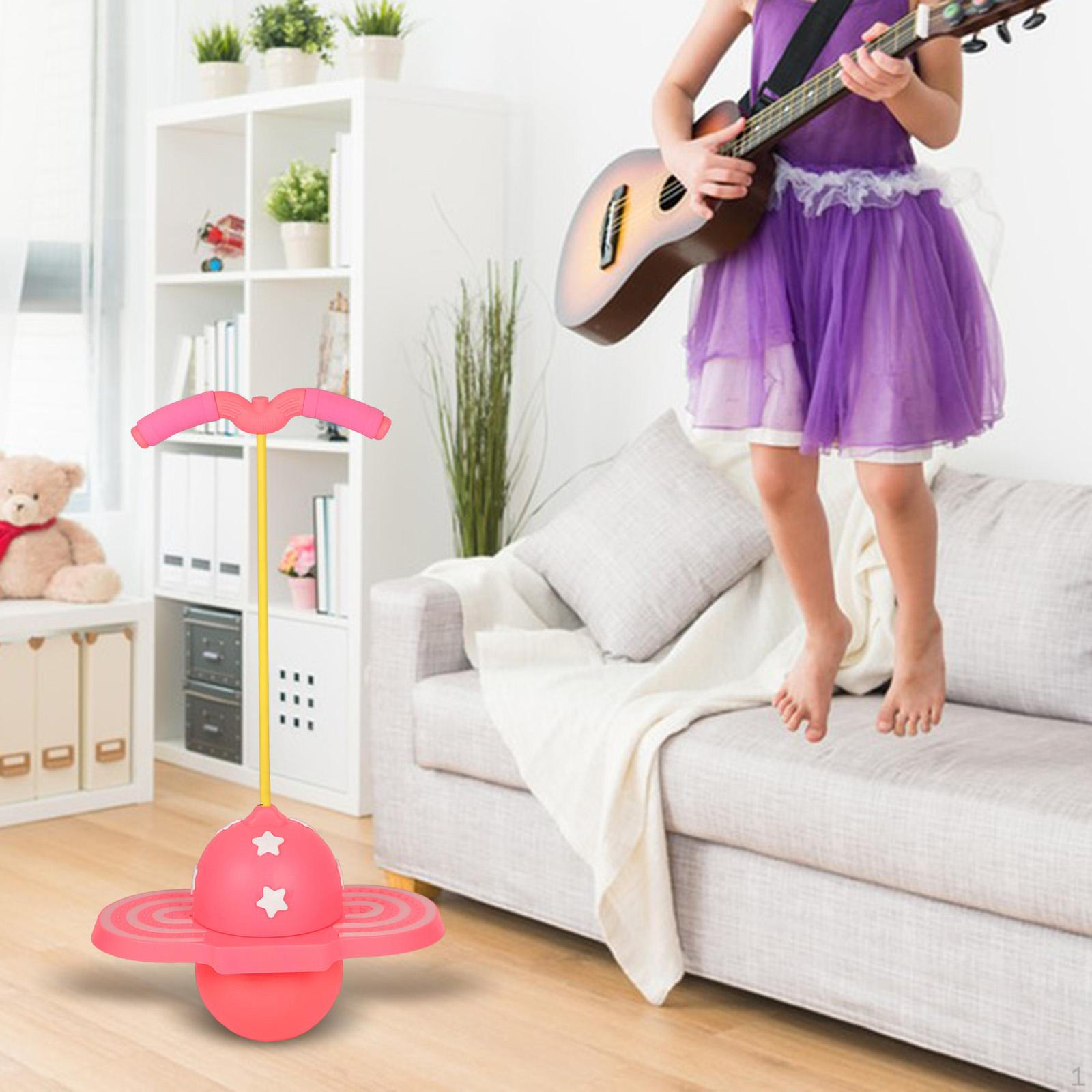 

Ball Bouncing with Colorful Light Adults Boys Girls Jump Board for Balance Training Party Gift розовый