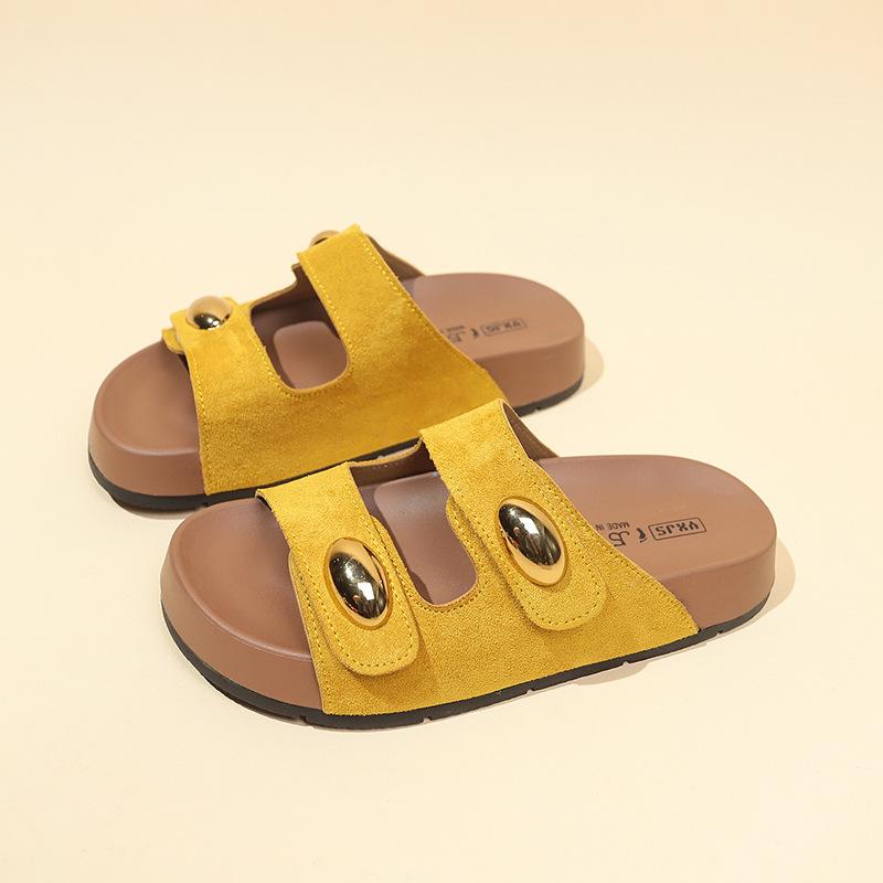 

Мягкая подошва, не устают ноги, шлепанцы на толстой подошве, пляжная обувь, лето, новый повседневный стиль, темпераментные шлепанцы с перемычкой 40 жёлтый