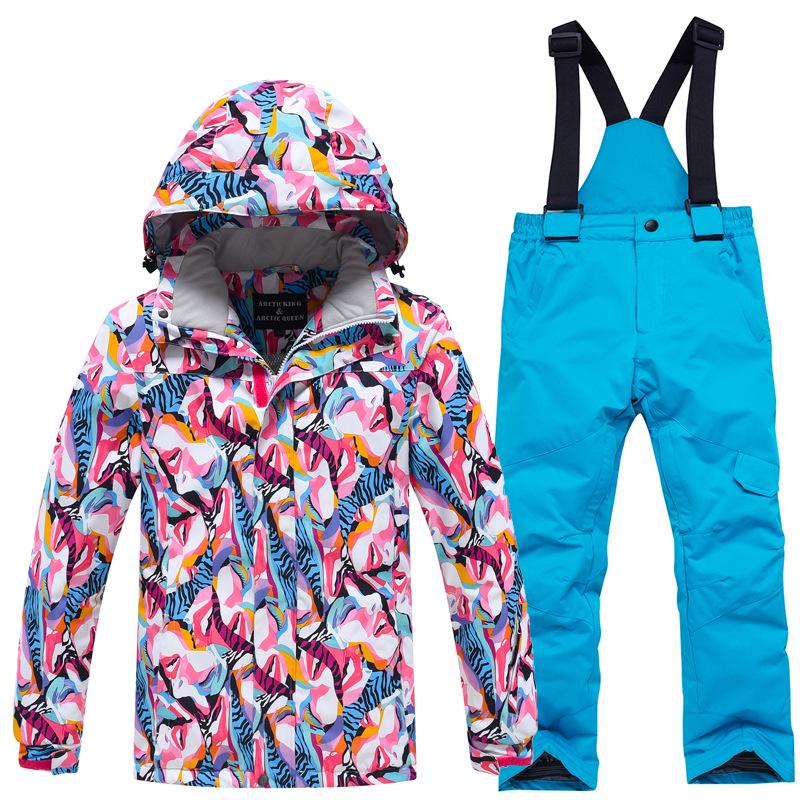 Children's Thickened Two-Piece Ski Suit for Boys and Girls - Warm Outdoor Winter Wear