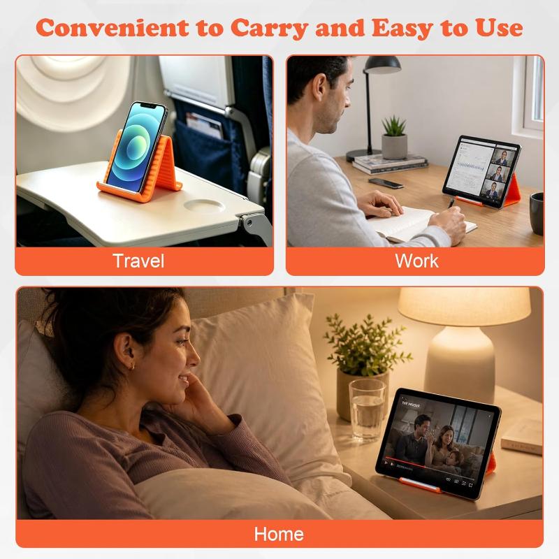 Silicone Aluminum Phone Holder Adjustable Foldable Portable Stand Non-Slip Base for Desktop Gaming Video Call Office Use