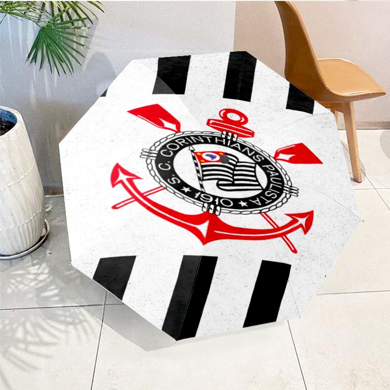 Sport Club Football Crest Printed Automatic Umbrella, 8-Frame for Travel, camping, Casual Umbrella, Essential Gift for  for family and friends