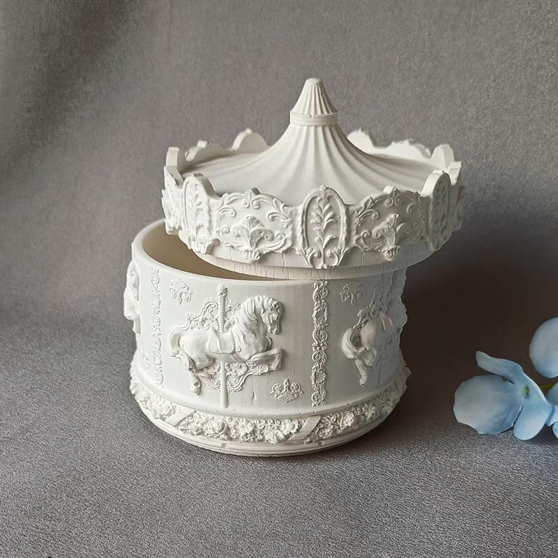 Round Shape Plaster Storage Box Silicone Molds DIY Candle Cup Storage Jar Gypsum Home Decoration Mould