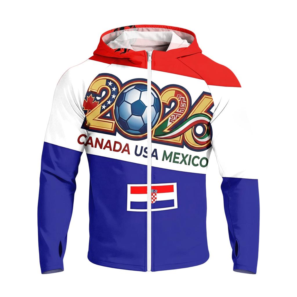 Men's Raglan Hooded Long Sleeve Jacket, Lightweight Casual Soccer Print Coat - Outdoor Sports, Travel, Daily Wear, Versatile Breathable Soft Jacket