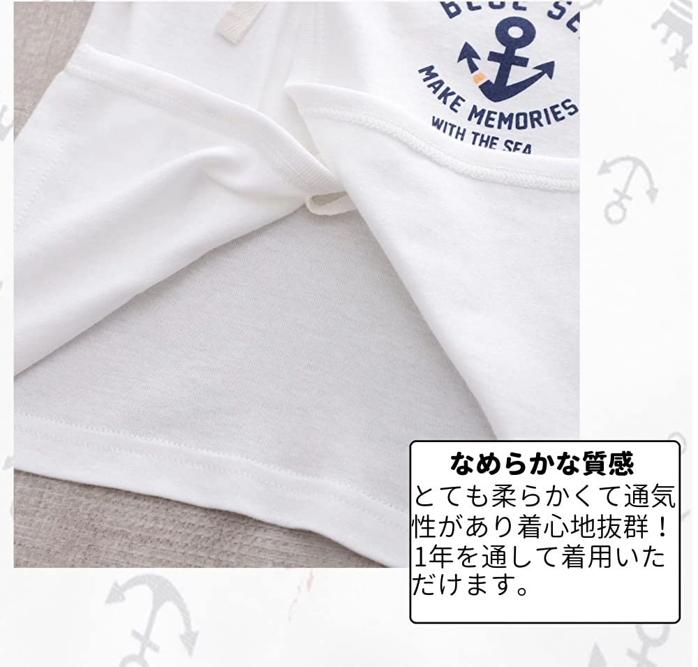 Newborn Underwear Set of 6 Pieces Baby Cotton Short Underwear Combination Underwear Navy Marine Anchor Border Unisex Soft Moisture Absorbent