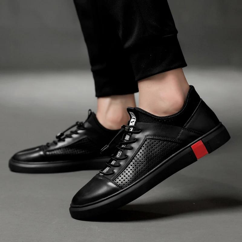 Men Genuine Leather Oxfords Shoes Luxury Brand Italian Style Male Footwear Shoes for Men Flat Lace-Up Shoes Man Big Size