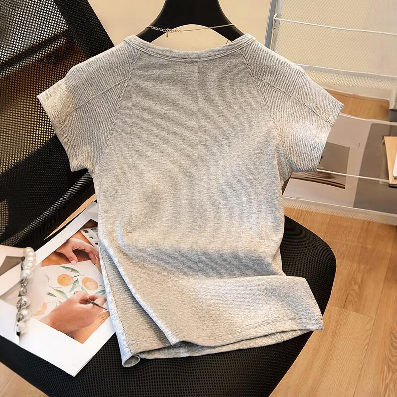 Women's Solid Round Neck Slim Fit Short Sleeve T-Shirt