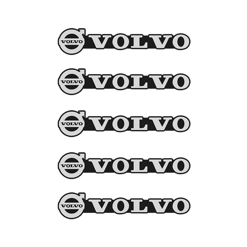 Bjh7 5Pcs 3D Aluminum Car Sticker Speaker Stereo Speaker Emblem Decorative For Volvo XC60 XC90 XC40 V60 V40 V50 S60 V70 S90 S80 V90