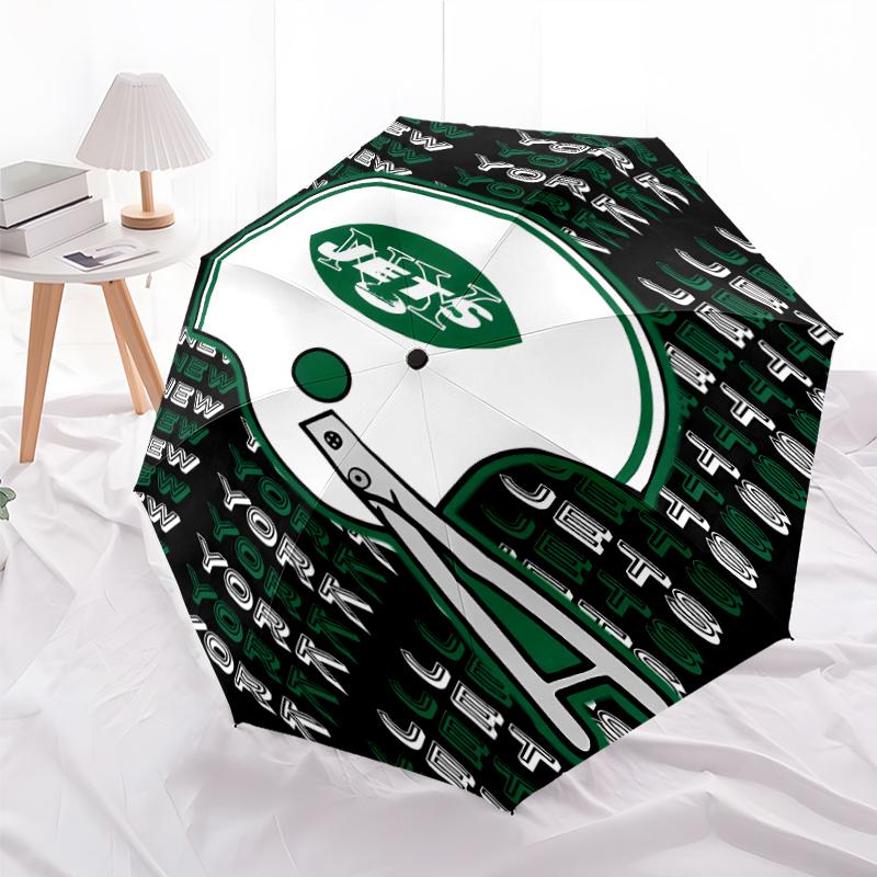Printed New York Jets logo Folding Umbrella,Outdoor,Leisure,And Travel Umbrella,Durable Umbrella Fabric,Birthday And Holiday Gift