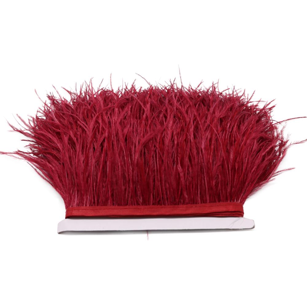 Feather1M 5M 10M 8-10cm Black White Ostrich Feather Trims Ribbon Multicolor Plume for Sewing Feathers Crafts  Dress Clothing Decoration