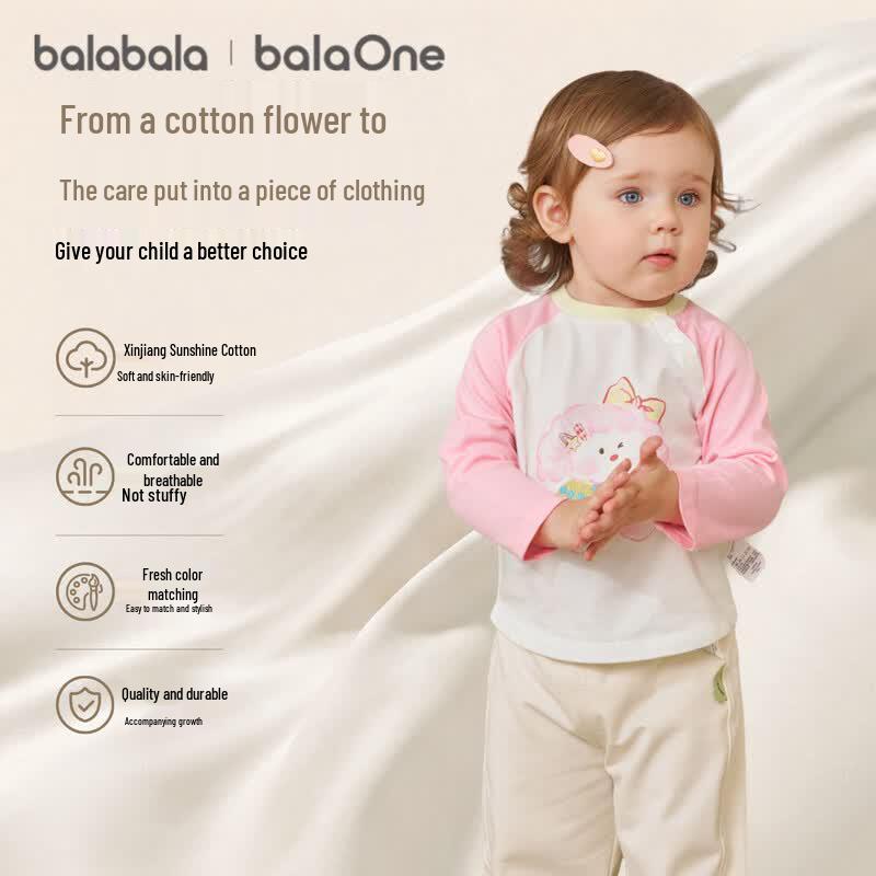 Balabala Kids' Pure Cotton Long Sleeve T-Shirt