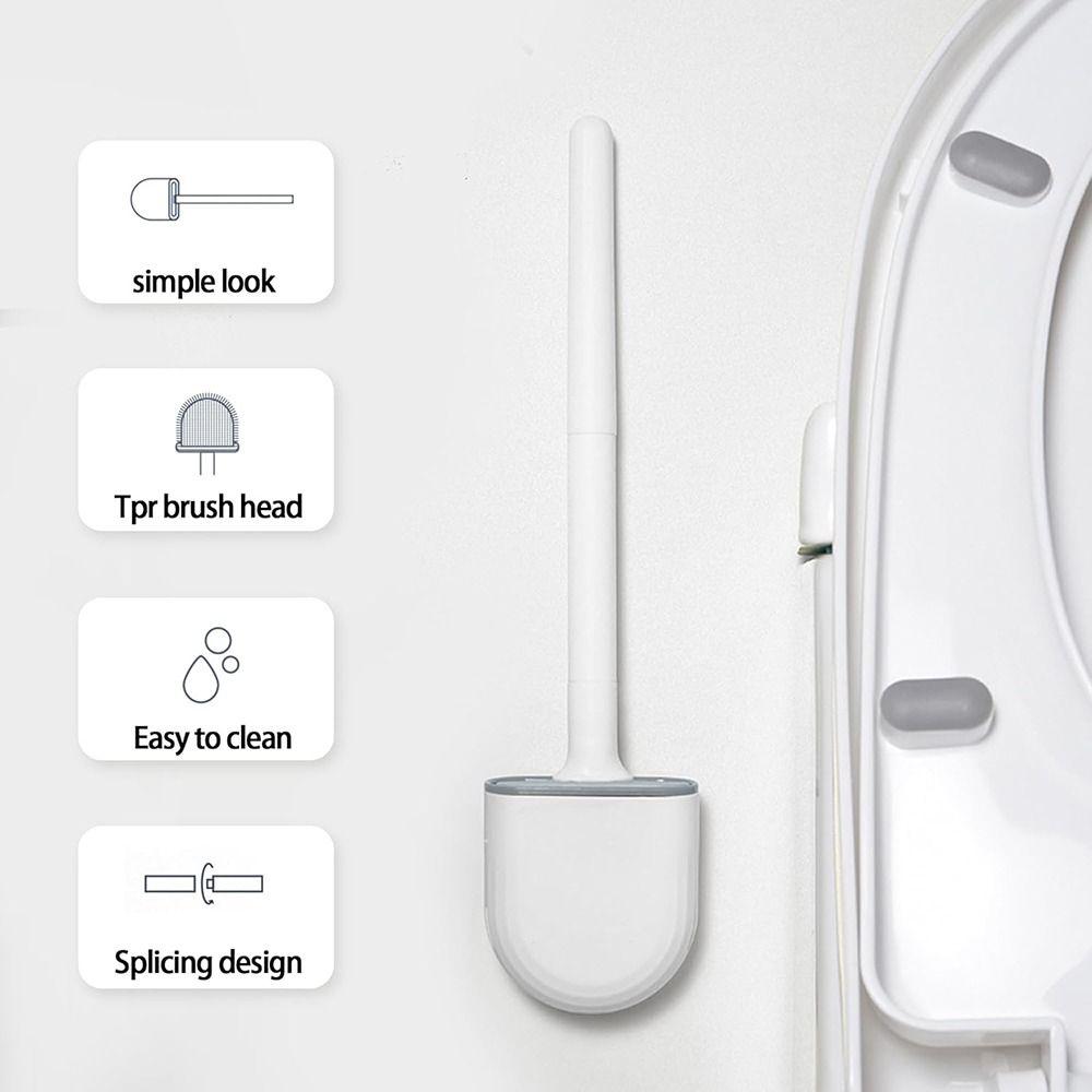 Flexible Head Silicone Cleaning Brush Wall Mounted Bathroom Brush Bathroom Artifact  WC Cleaning