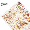 Autumn Decoration for Balcony Glass 9PCS Thanksgiving Static Window Clings Fall Leaves Birds Cute Animals Clings Stickers No-Adhesive Removable