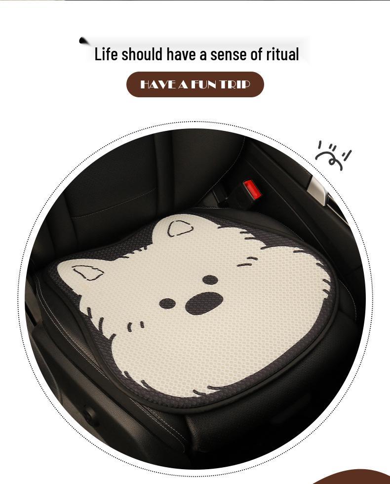 West Highland Cartoon Ladies Car Seat Cushion for Volkswagen Golf, Sagitar, Tayron, and T-Roc - All Seasons.