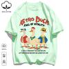Classic Color Scheme T-Shirts For Unisex Retro Oversized Short Sleeves Fashion Couple Clothes Unisex Simple Basics Clothing