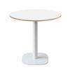 Round Table Ø 70 Cm - Model Round White Base White Wood Edges