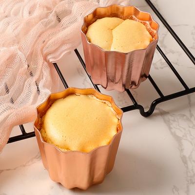 4pcs Cake Mold Carbon Steel Non-stick Pudding Mold Heat Resistant French Style Cookie Chocolate Baking Mould Kitchen Accessories