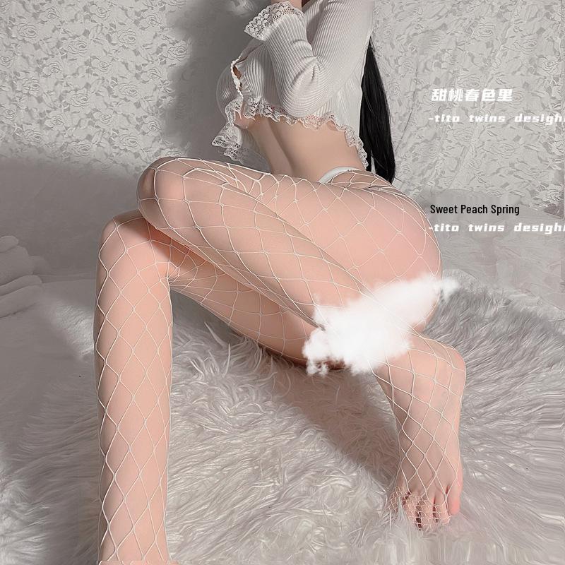 Seductive Lace Suspender Thigh-High Fishnet Stockings for Women