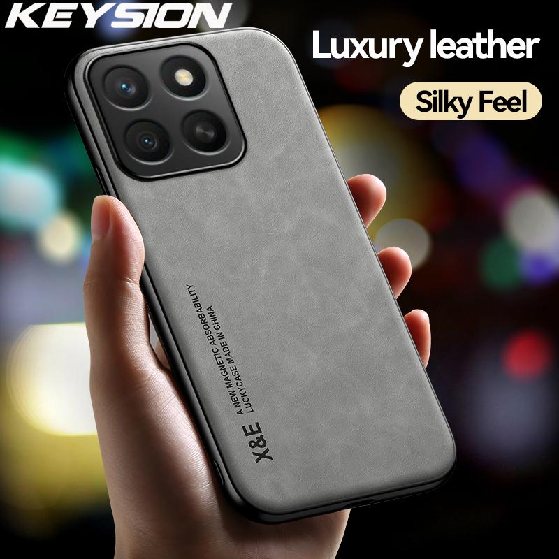 KEYSION Husă Retro de Lux din Piele PU pentru Honor X8c Silicon Moale+PC Rezistentă la Șocuri Husă Spate pentru Telefon pentru Huawei Honor X8c