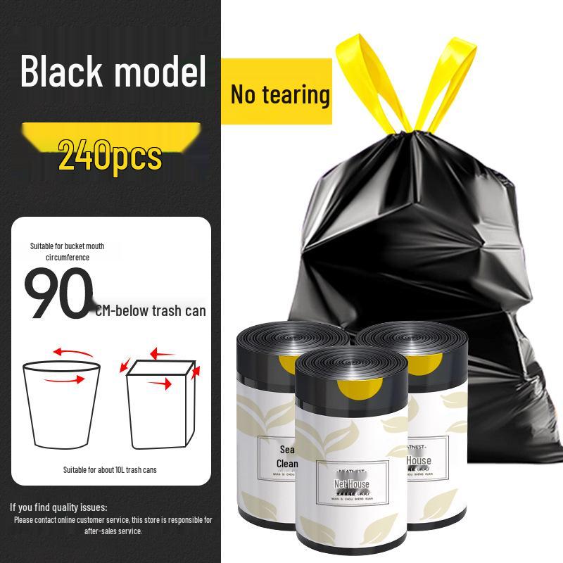 Thickened Tear-Free Large Drawstring Trash Bags for Household Use