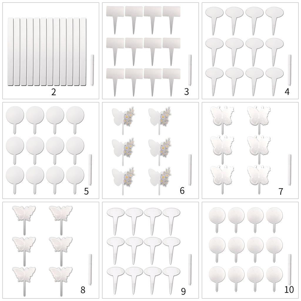 6/12 Stück Outdoor Pflanzenetikett Wasserdichtes Acryl Pflanzenstecker Baumschule Gartenmarker für Kräuter Blume Gemüse Dekoration