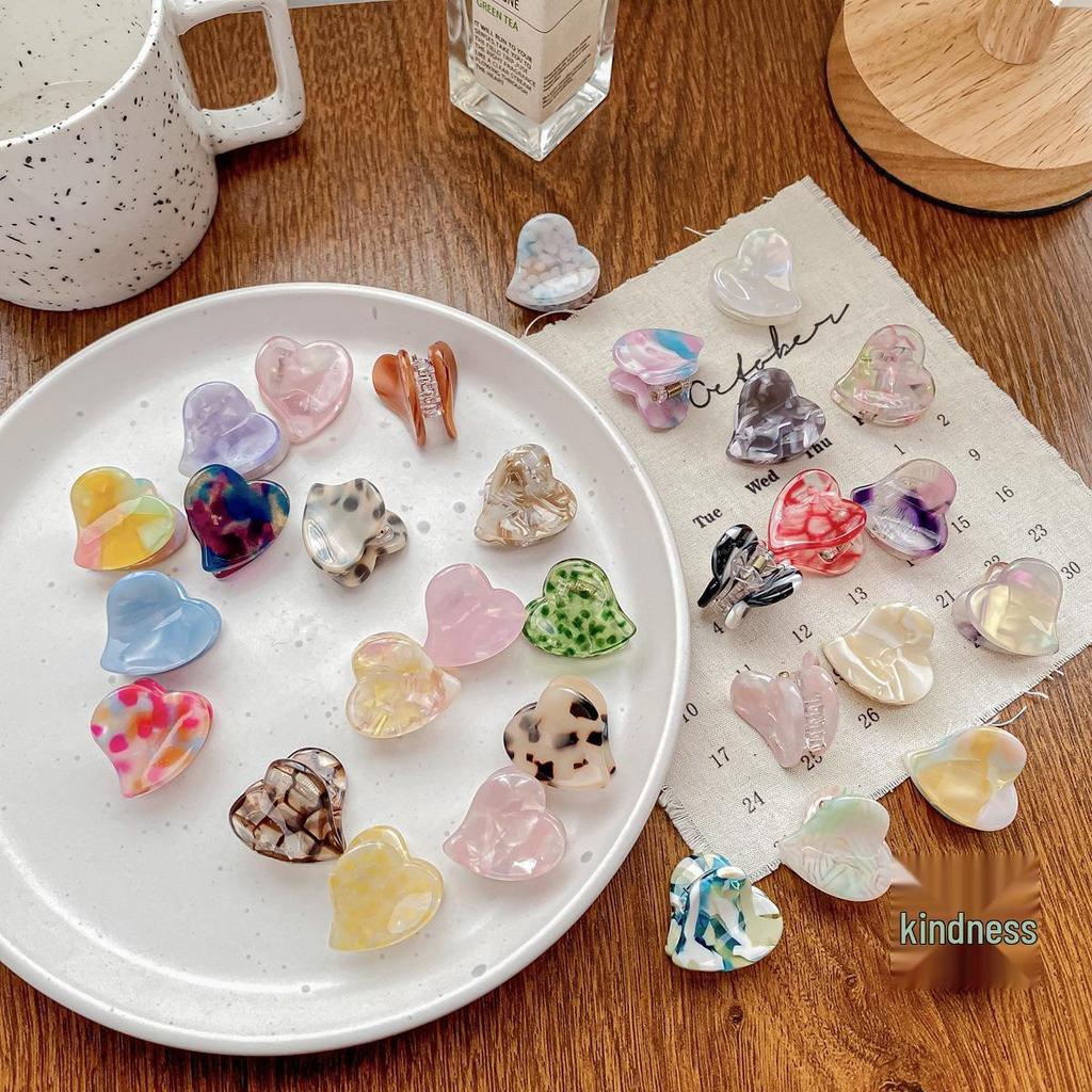 Bofeiya Sweet Heart Acetate Hair Clip - Cute, Small, High-End Side or Top Clip for Braided Hairstyles