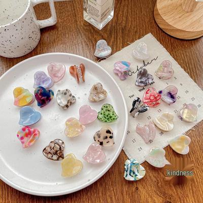 Bofeiya Sweet Heart Acetate Hair Clip - Cute, Small, High-End Side or Top Clip for Braided Hairstyles