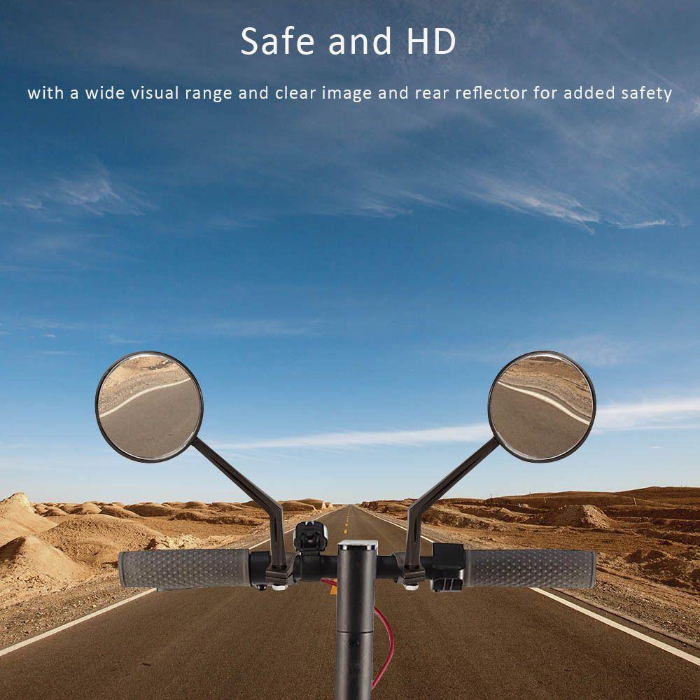 2 PCS Durable Handlebar Adjustable Bicycle Mirror Electric Scooter Rear View Glass Rear View Mirror