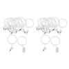 Curtain Rod Rings with Clips Iron Heavy-duty Curtain Ring Hook for Window Support Bar Curtains Rail Holder