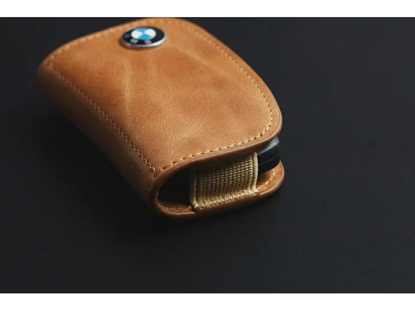 Genuine Leather Key Cover for BMW & Mercedes-Benz - Oil Wax Cowhide Protective Case