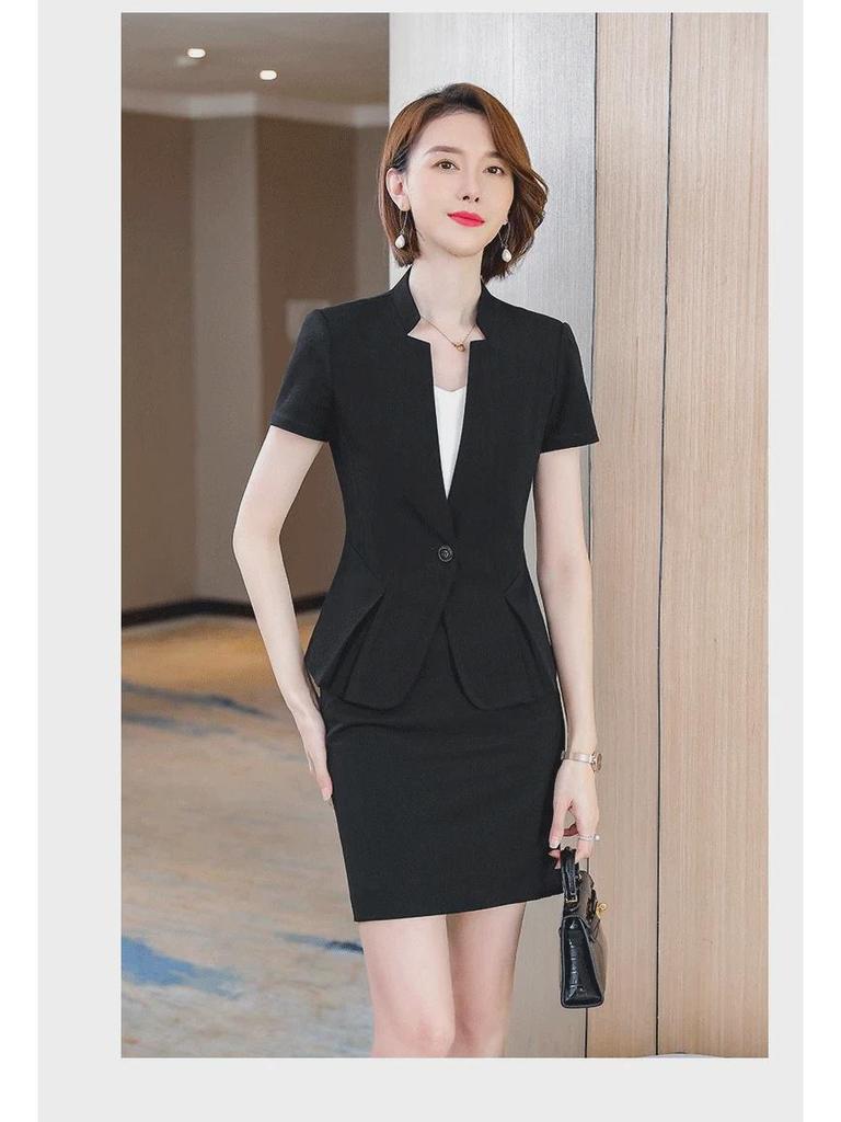 Stylish High-End Women's Slim Suit Jacket - Korean Style, Stand-Up Collar, Ideal for Workplace Wear