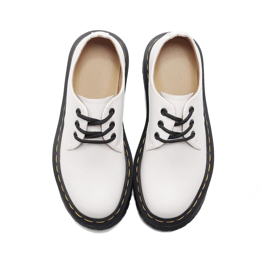 Lei Yu Women's 5cm Thick-Soled Low-Top Leather Ankle Boots - British Style, Casual and Versatile, Slimming Height-Increasing Design.